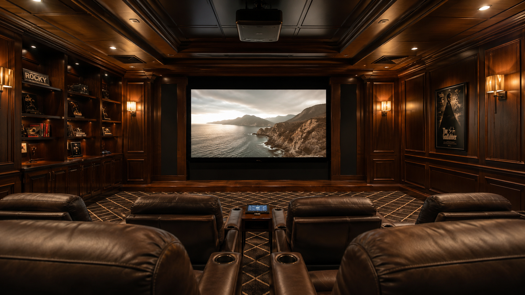 Luxury home theater featuring a Q-Series projector